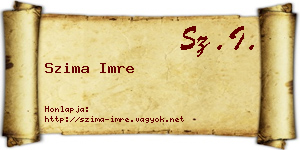 Szima Imre névjegykártya